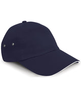 Printers plush cotton 5-panel cap — Navy/White