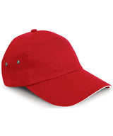 Printers plush cotton 5-panel cap — Red/White