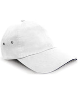 Printers plush cotton 5-panel cap — White/Navy