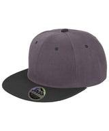 Bronx original flat peak snapback dual colour cap — Heather Grey/Black
