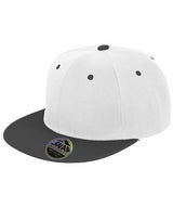 Bronx original flat peak snapback dual colour cap — White/Black