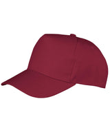 Boston 5-panel polycotton printer's cap — Burgundy