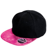 Bronx glitter flat peak snapback cap — Black/Pink
