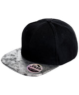 Bronx glitter flat peak snapback cap — Black/Silver