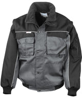 Work-Guard zip sleeve heavy-duty pilot jacket — Grey/Black