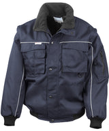 Work-Guard zip sleeve heavy-duty pilot jacket — Navy/Navy
