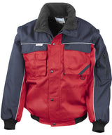 Work-Guard zip sleeve heavy-duty pilot jacket — Red/Navy