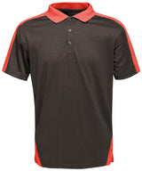 Contrast wicking polo — Black/Classic Red