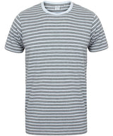 Unisex striped T — Heather Grey/White