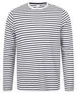 Unisex long-sleeved striped T — White/Oxford Navy
