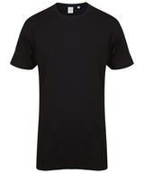 Longline t-shirt with dipped hem — Black