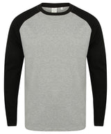 Long sleeve baseball t-shirt — Heather Grey/Black