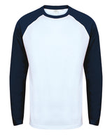 Long sleeve baseball t-shirt — White/Oxford Navy
