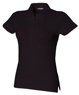 Women's short sleeve stretch polo — Black