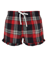 Women's tartan frill shorts — Red/Navy Check