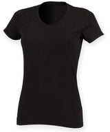 Feel good women's stretch v-neck t-shirt — Black