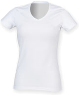 Feel good women's stretch v-neck t-shirt — White