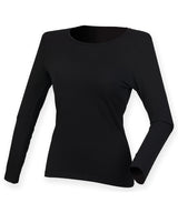 Women's feel good long sleeved stretch t-shirt — Black