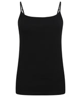Women's feel-good stretch spaghetti vest — Black