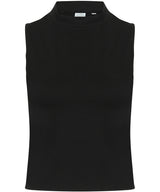 Women's high neck crop vest — Black