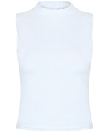 Women's high neck crop vest — White