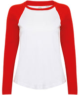 Kids long sleeve baseball T — White/Red