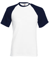Short sleeve baseball T — White/Deep Navy*