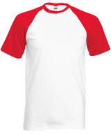 Short sleeve baseball T — White/Red*