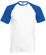 Short sleeve baseball T — White/Royal Blue*
