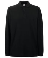 Premium long sleeve polo — Black