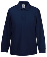Kids long sleeve 65/35 polo — Deep Navy