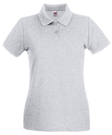 Women's premium polo — Heather Grey