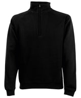 Premium 70/30 zip-neck sweatshirt — Black*