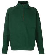 Premium 70/30 zip-neck sweatshirt — Bottle Green