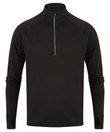 Long-sleeved ¼ zip top — Black