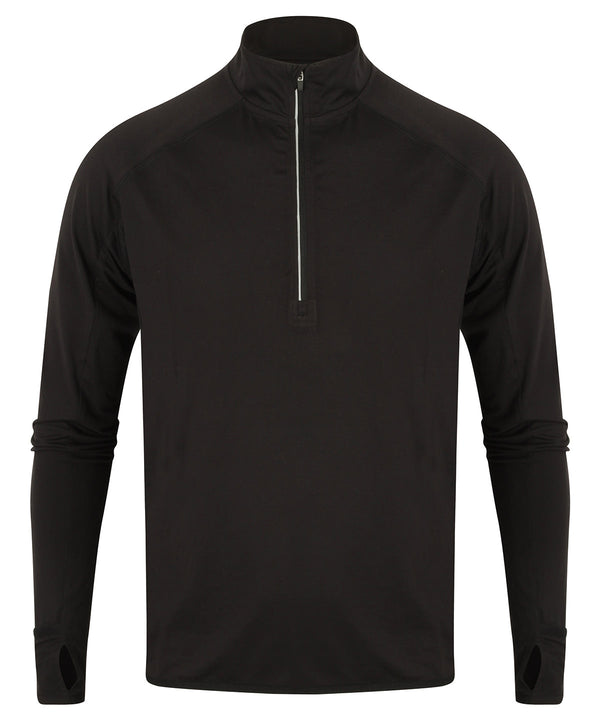 Long-sleeved ¼ zip top