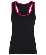 Women's TriDri® panelled fitness vest — Black/Hot Pink