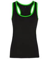 Women's TriDri® panelled fitness vest — Black/Lightning Green