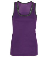 Women's TriDri® panelled fitness vest — Purple/Charcoal