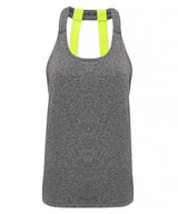 Women's TriDri® double strap back vest — Black Melange