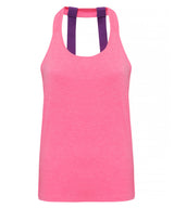 Women's TriDri® double strap back vest — Lightning Pink Melange