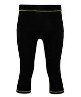 Women's TriDri® capri fitness leggings — Black/Lightning Green