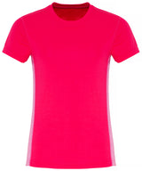 Women's TriDri® contrast panel performance t-shirt — Hot Pink/Pink Melange