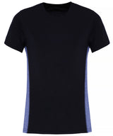Women's TriDri® contrast panel performance t-shirt — French Navy/Blue Melange