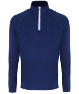 Men's TriDri® long sleeve performance ¼ zip top — Navy/White