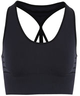 TriDri® seamless '3D fit' multi-sport reveal sports bra — Black