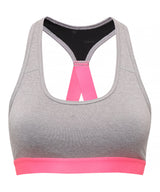 TriDri® performance sports bra (medium impact) — Silver Melange
