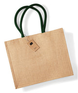 Jute classic shopper — Natural/Forest Green