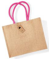 Jute classic shopper — Natural/Fuchsia