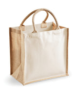 Printers midi jute tote — Natural